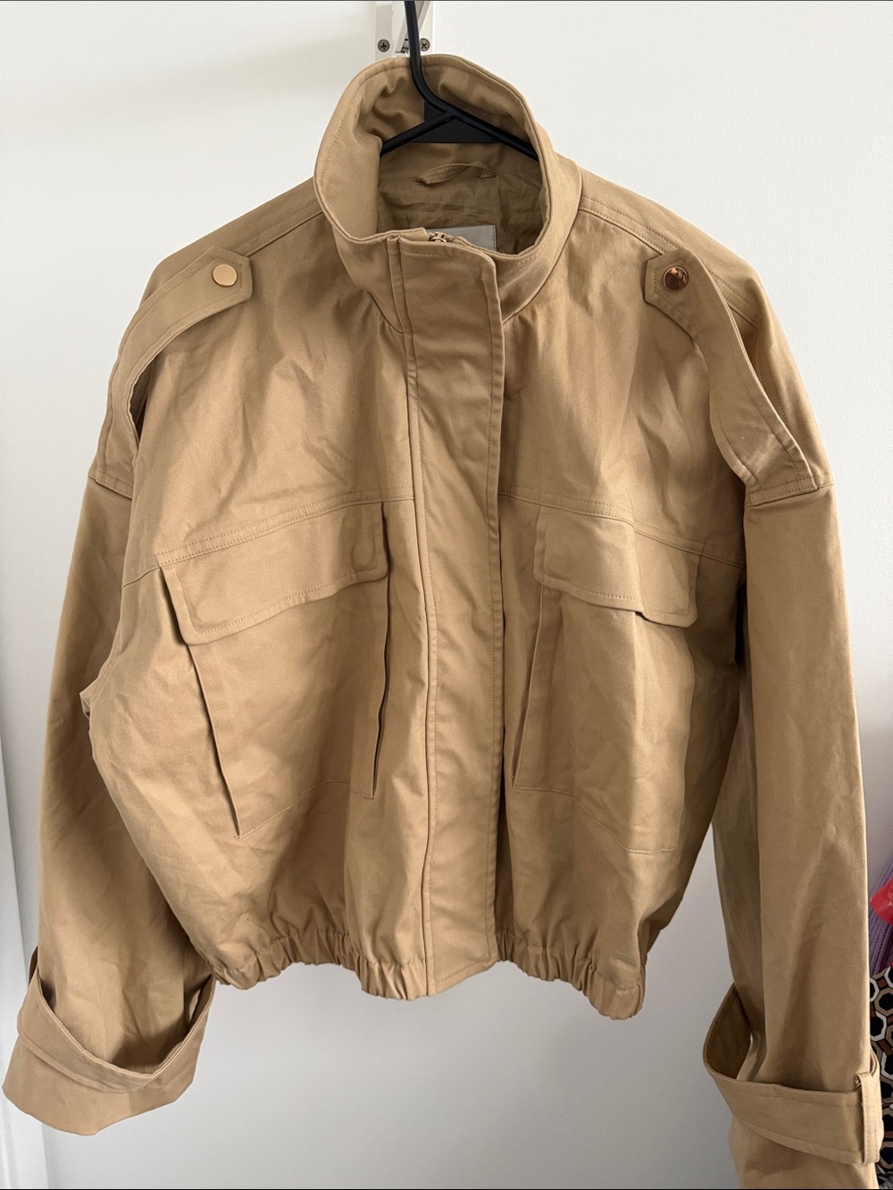Women’s Lightweight Utility Funnel Neck Jacket - Tan BNWT